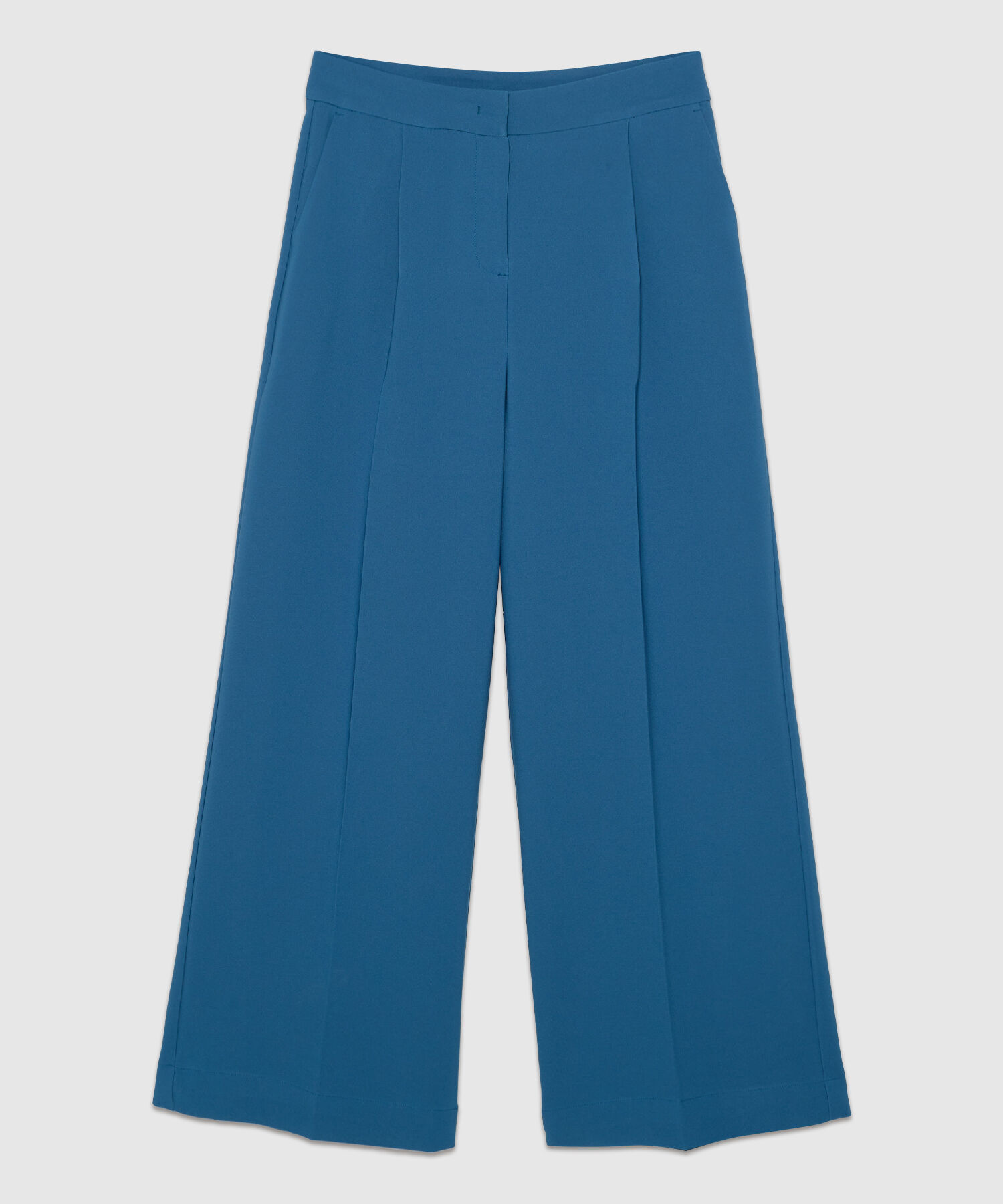 Pantalón Con Prenses  Bota Amplia Crudo