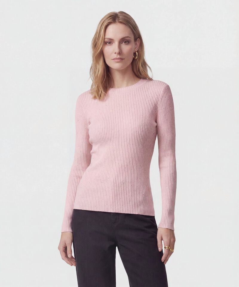 Saco De Punto Acanalado Con Brillo Mujer