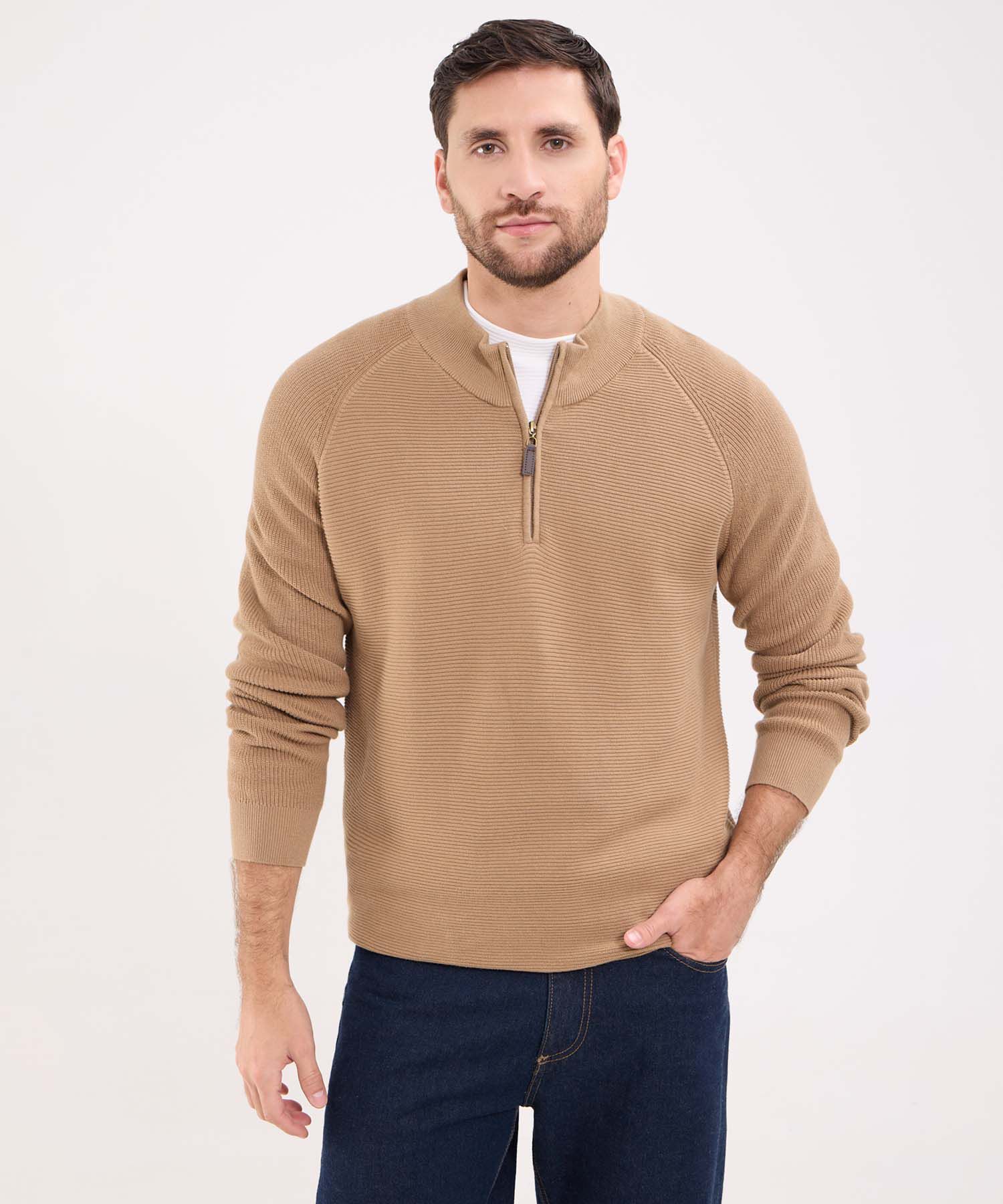 Saco Cuello Alto Con Cremallera Para Hombre