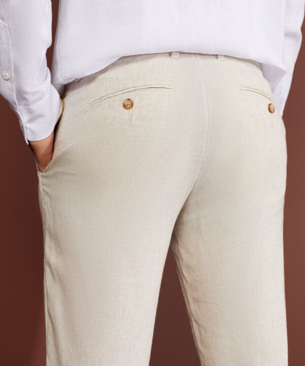 Pantalon Chino Algodon Lino