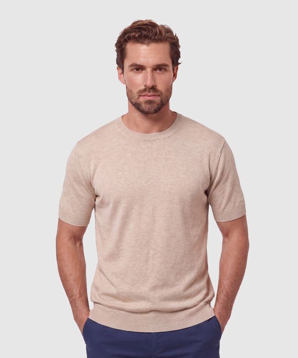 Camiseta Tejida Cuello Redondo Para Hombre