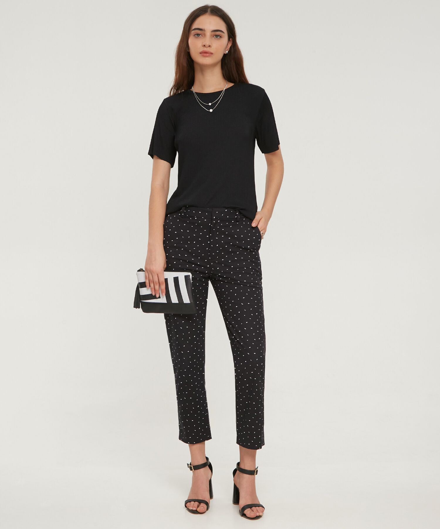 Camiseta Mc, Cuello En Pieza Mangas Y Ruedo En Mini Ruche, Bohemio Ornamental