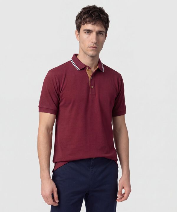 Polo Con Pechera En Contraste Para Hombre
