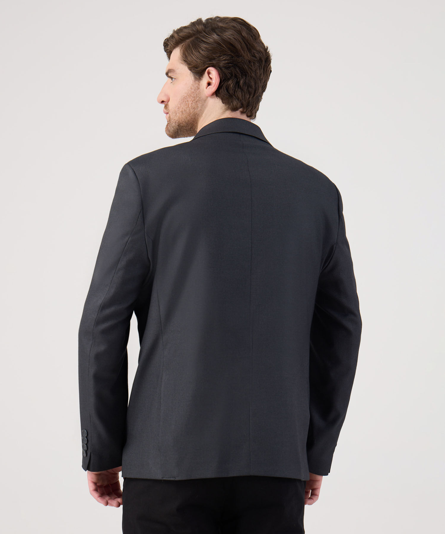 Blazer Unicolor Con Bolsillos En Laterales 
