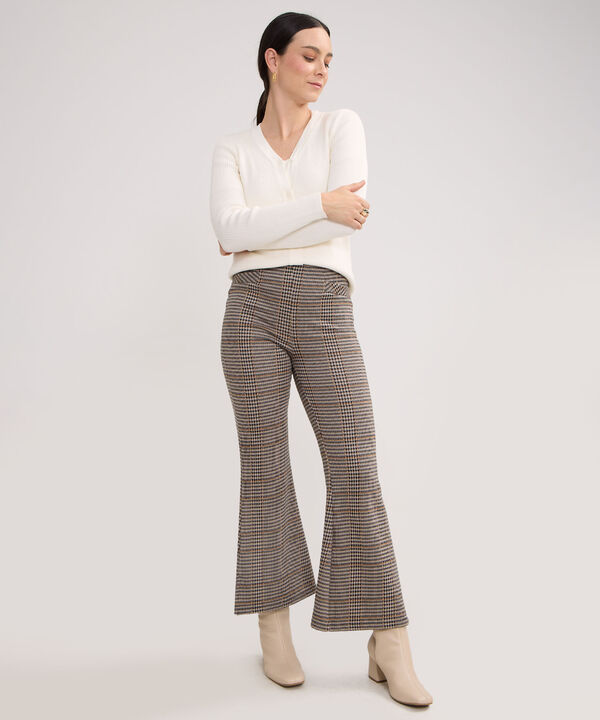 Leggins Tipo Flare Preteñido Con Ribete En Costados Y Pretina Invisible