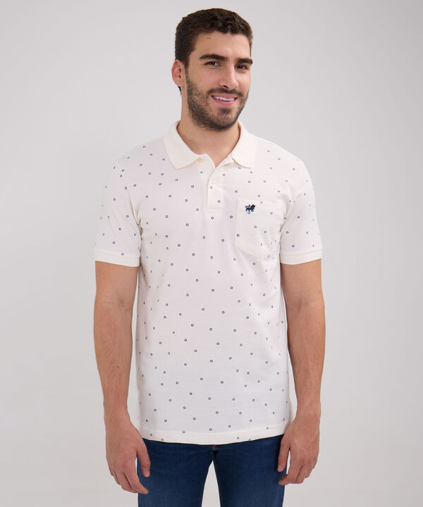 Polo Estampada Cuello Y Puños Tejidos Con Bolsillo image number null