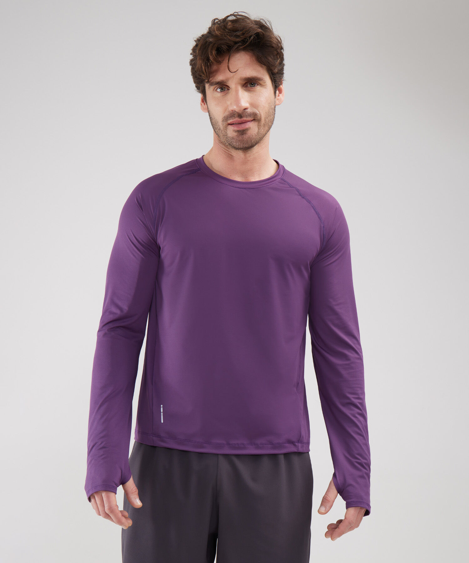 Camiseta Ml Unicolor Con Cuello Redondo