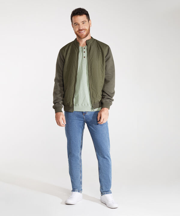 Chaqueta Acolchada De Punto Y Plano