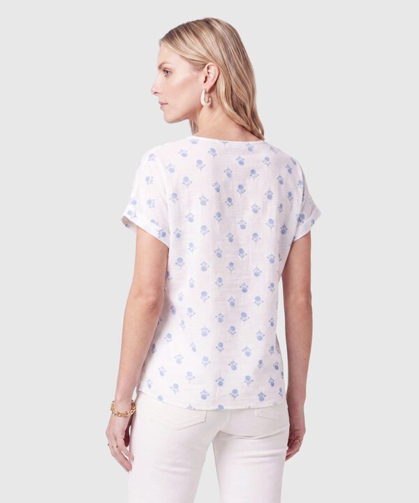Blusa Con Mangas Con Dobladillo Para Mujer