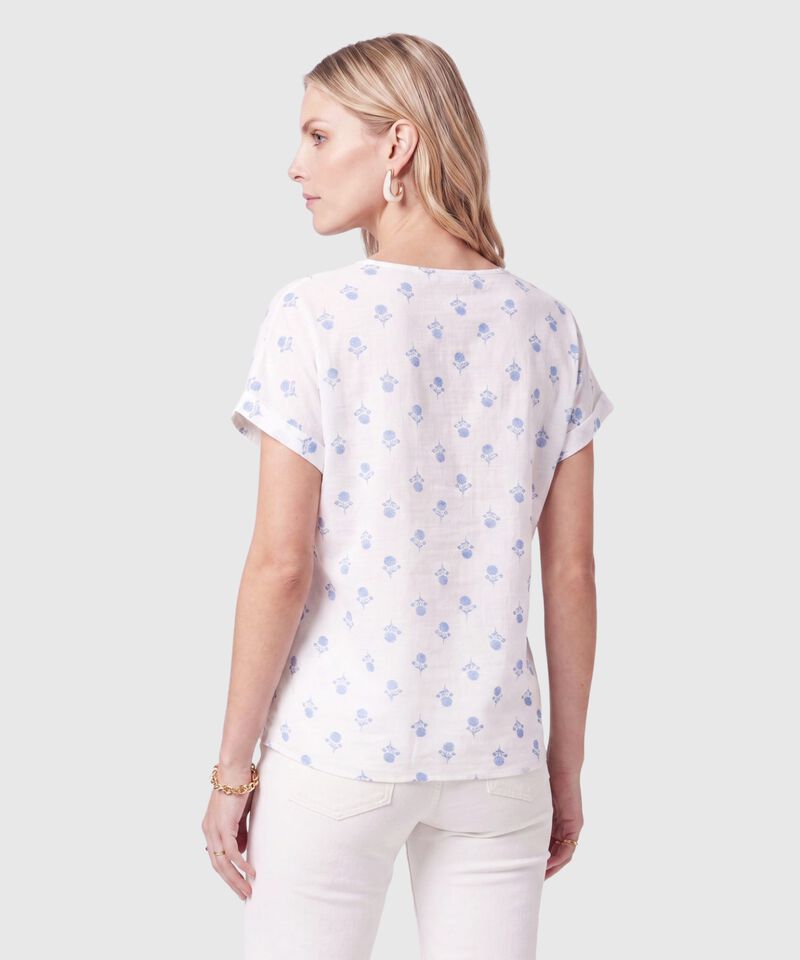 Blusa Con Mangas Con Dobladillo Para Mujer