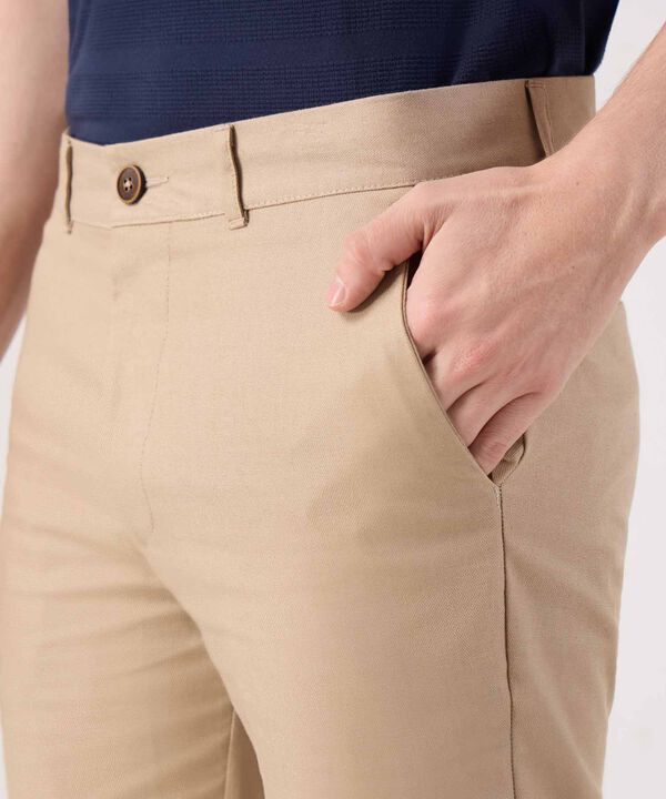 Pantalon Tipo Chino Unicolor 
