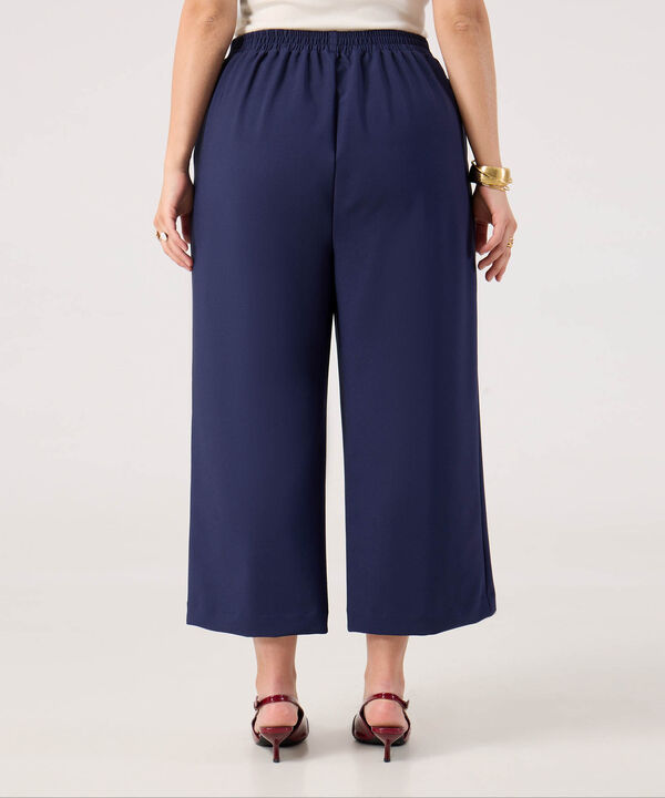 Pantalon Culotte Unicolor Para Mujer Curvy