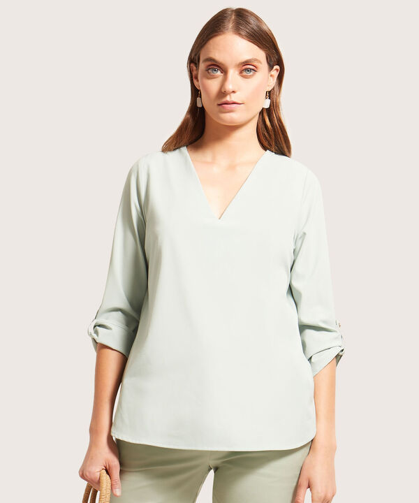 Blusa Unicolor Manga 3/4