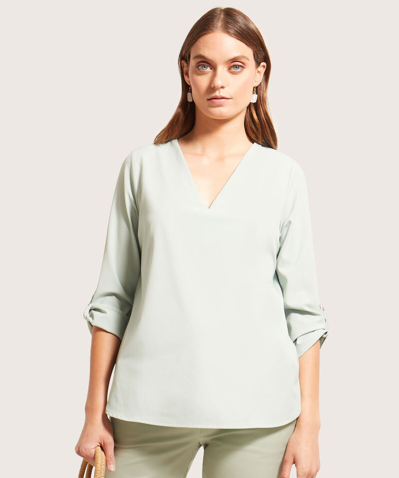 Blusa Unicolor Manga 3/4