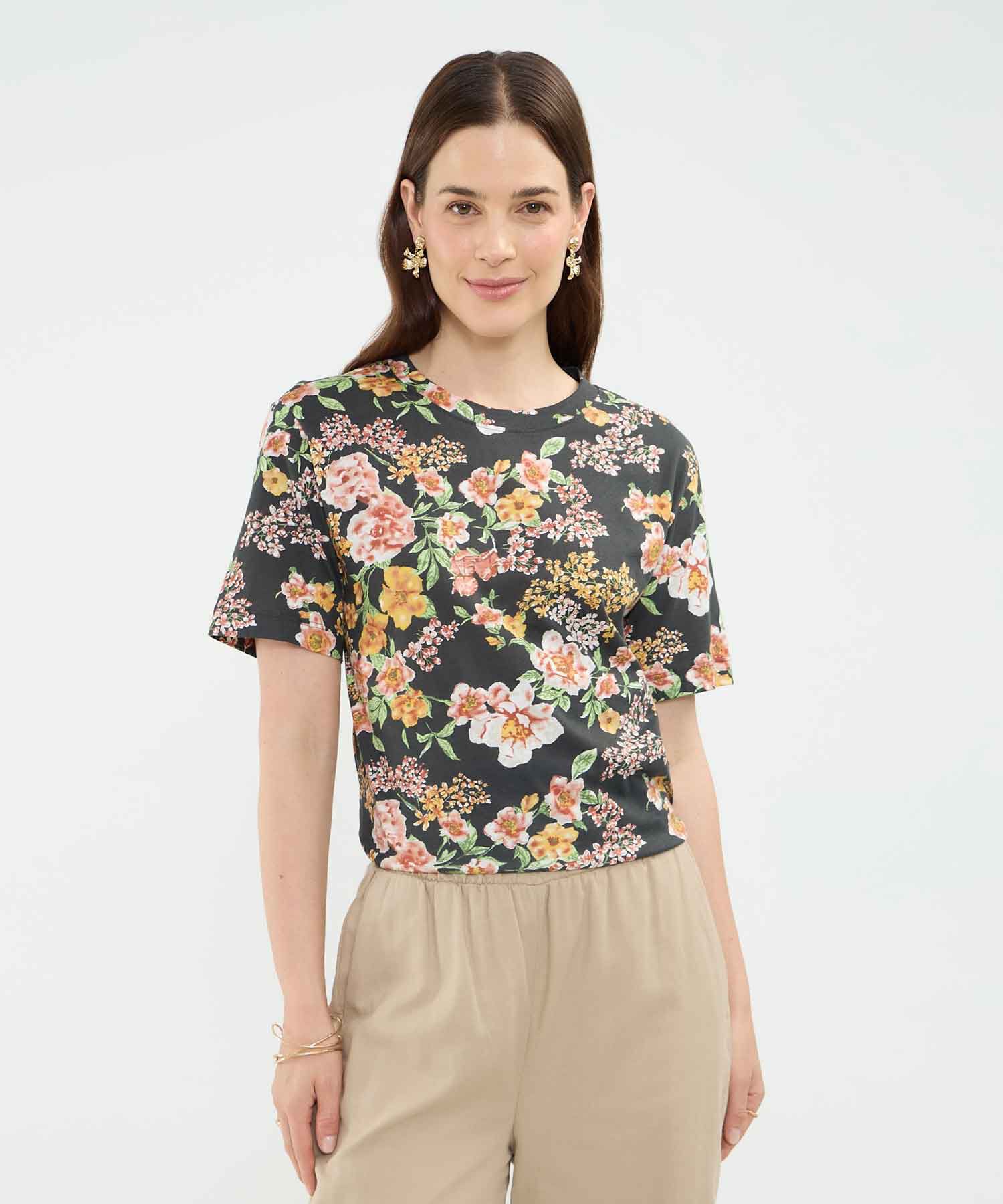 Camiseta Estampado de Flores