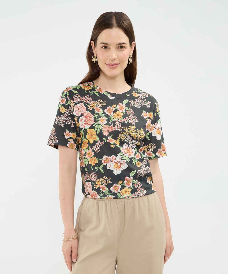Camiseta Estampado de Flores