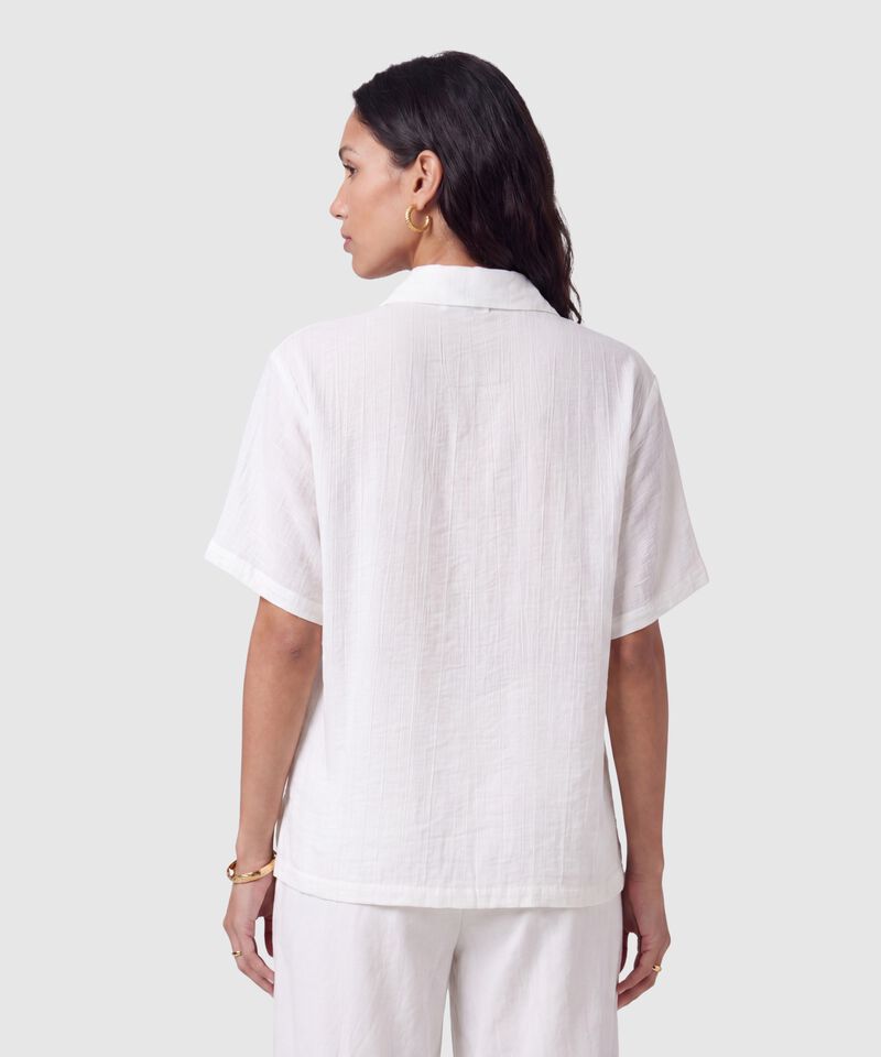 Camisa Mujer Manga Corta con Botones Ocultos