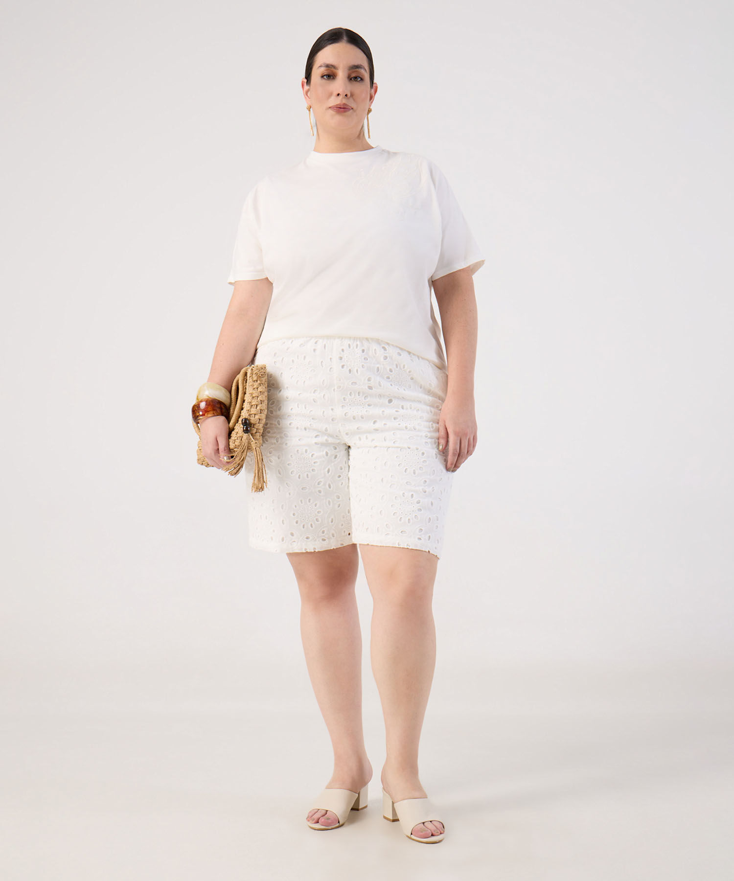 Camiseta Unicolor Texturizada Para Mujer Curvy