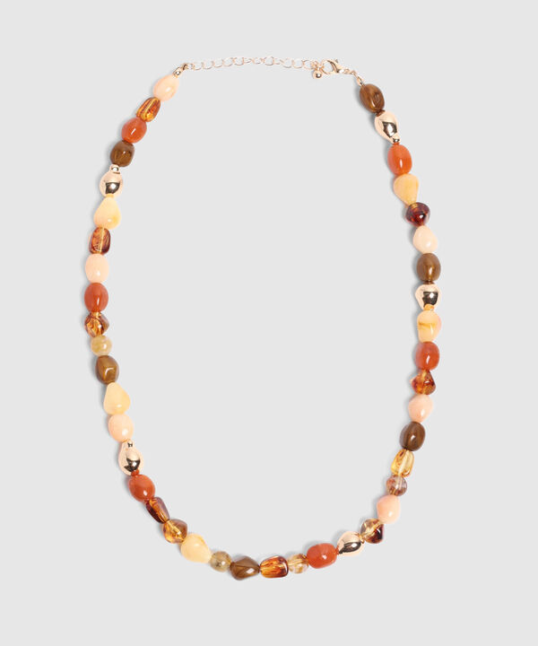 Collar De Piedras Lisas Y Esferas Para Mujer image number null