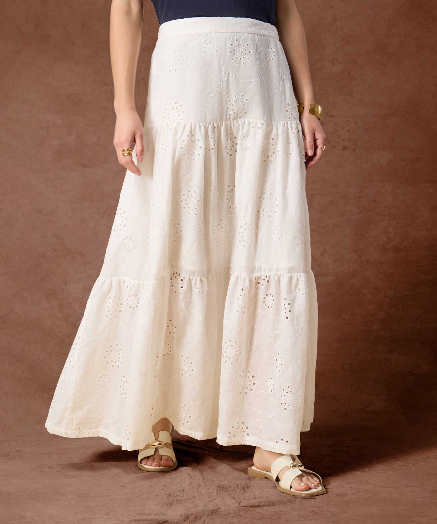 Falda Calada Para Mujer Diseño Larga De Volantes