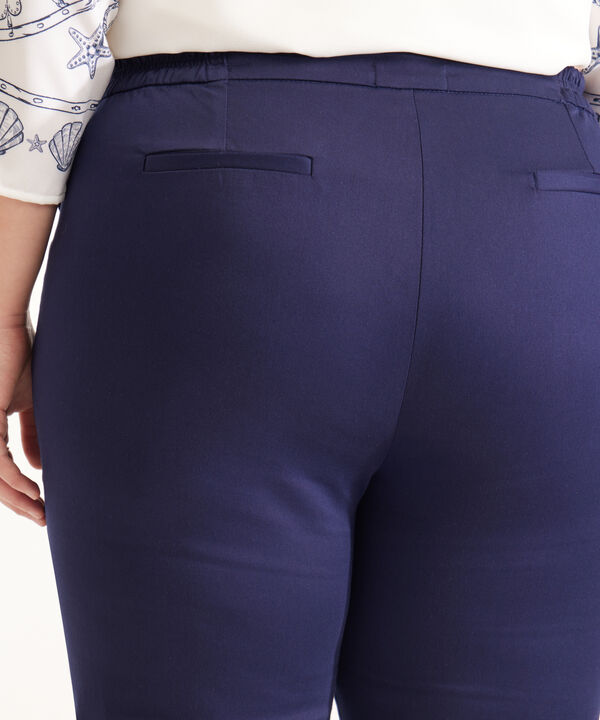 Pantalón Recto Unicolor Con Broches