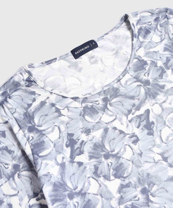 Camiseta Manga 3/4  Cuello Redondo  Estampada