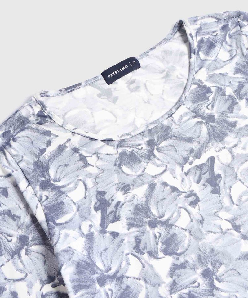 Camiseta Manga 3/4  Cuello Redondo  Estampada