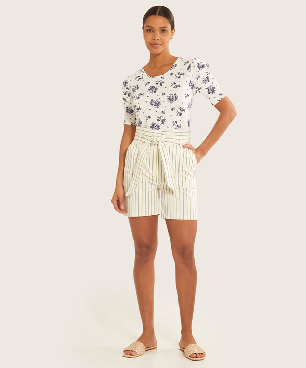 Camiseta Estampada Manga Corta Con Ruche image number null