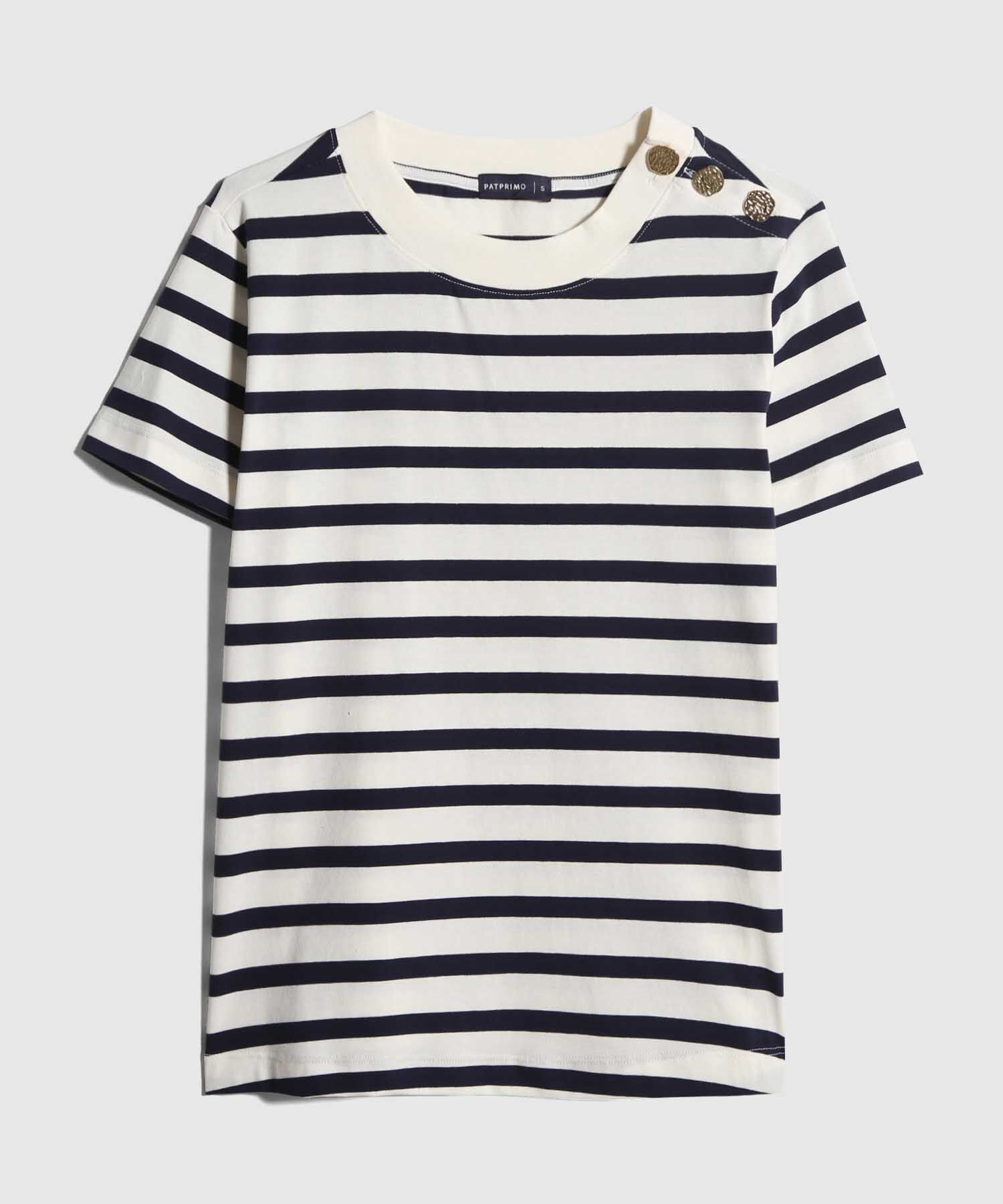 Camiseta a Rayas con Botones