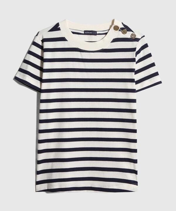 Camiseta a Rayas con Botones