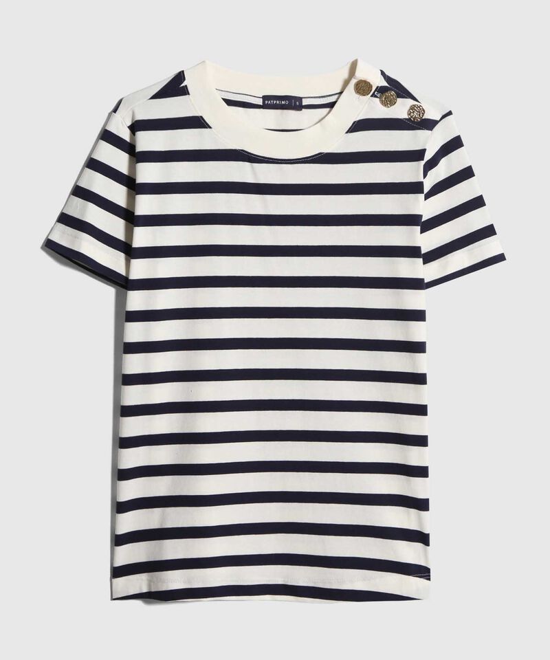 Camiseta a Rayas con Botones