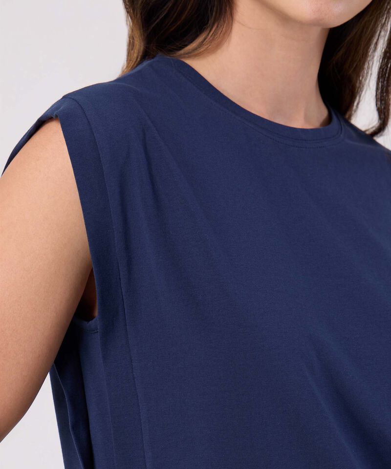 Camiseta Unicolor Cuello Redondo 