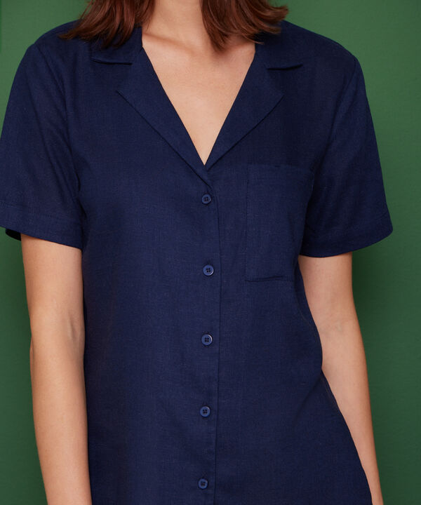 Blusa Camisera Con Bolsillo