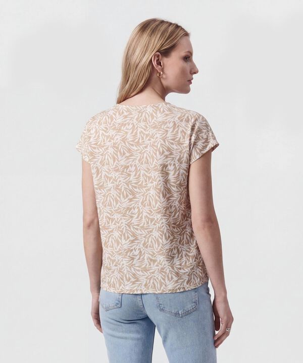 Camiseta Cuello En V Con Prense Para Mujer