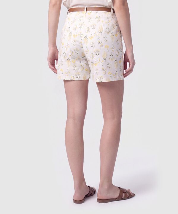 Bermuda Estampada Con Cintur&oacute;n Para Mujer