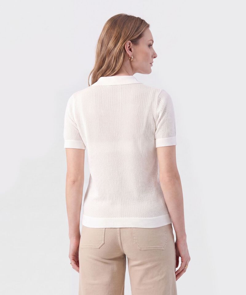 Polo Manga Corta Cuello Tejido Para Mujer