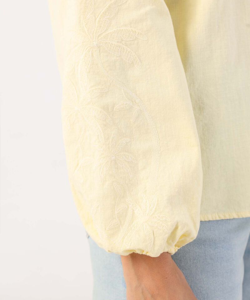 Blusa Cuello Redondo con Bordados para Mujer