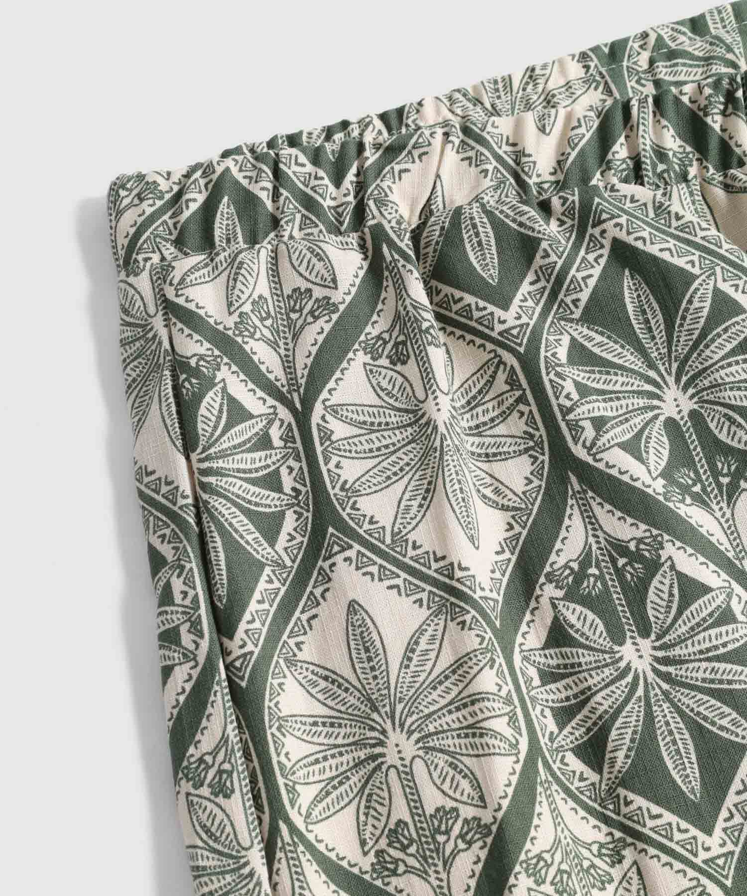 Pantalón Mujer Estampado Geométrico Ancho