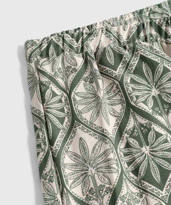 Pantalón Mujer Estampado Geométrico Ancho image number null