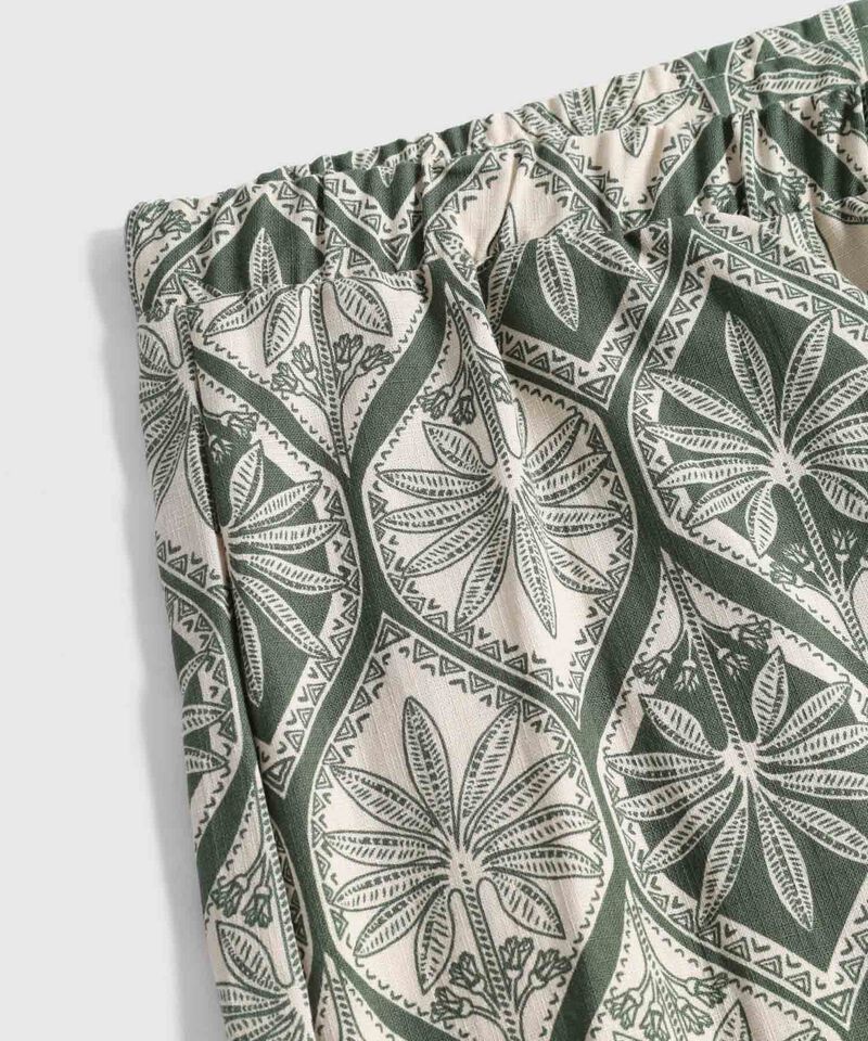 Pantalón Mujer Estampado Geométrico Ancho