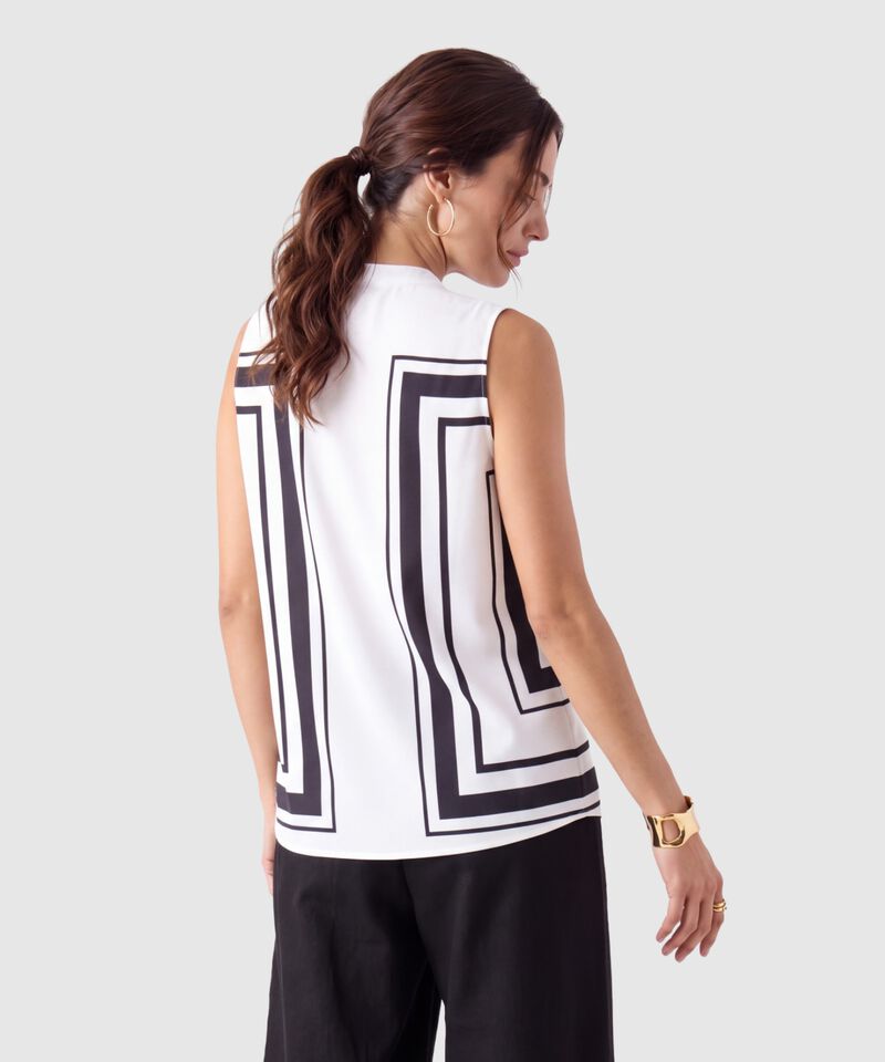 Blusa Sin Mangas Cuello Mao Para Mujer