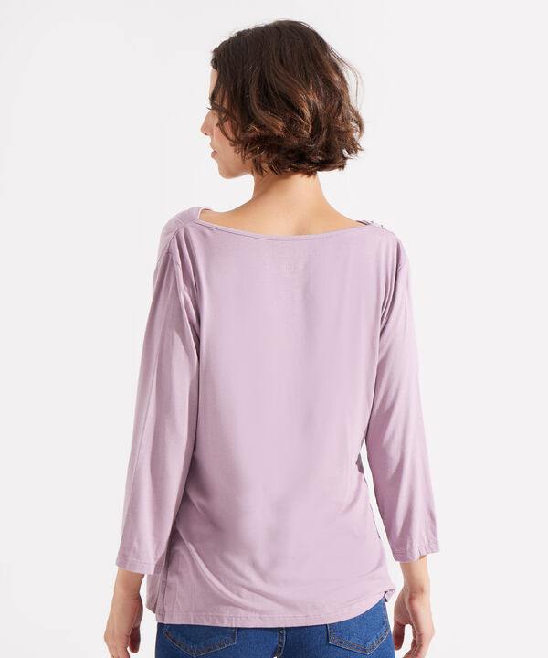 Camiseta con Cuello Drapeado image number null