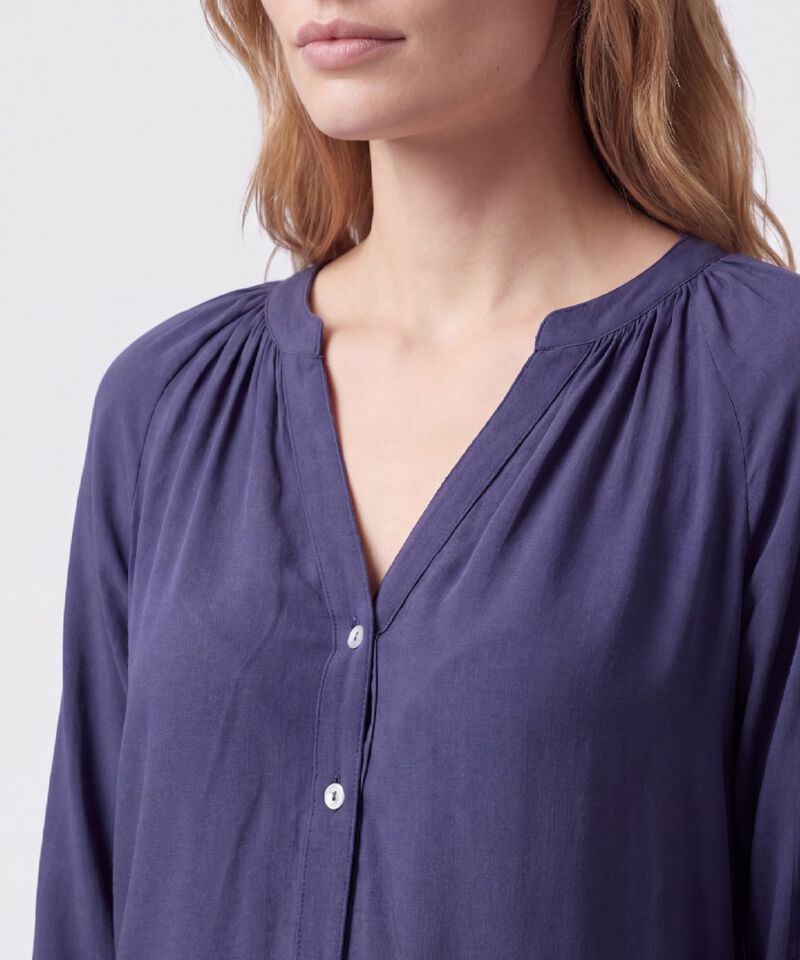 Blusa Manga Tres Cuartos Con Botones Para Mujer
