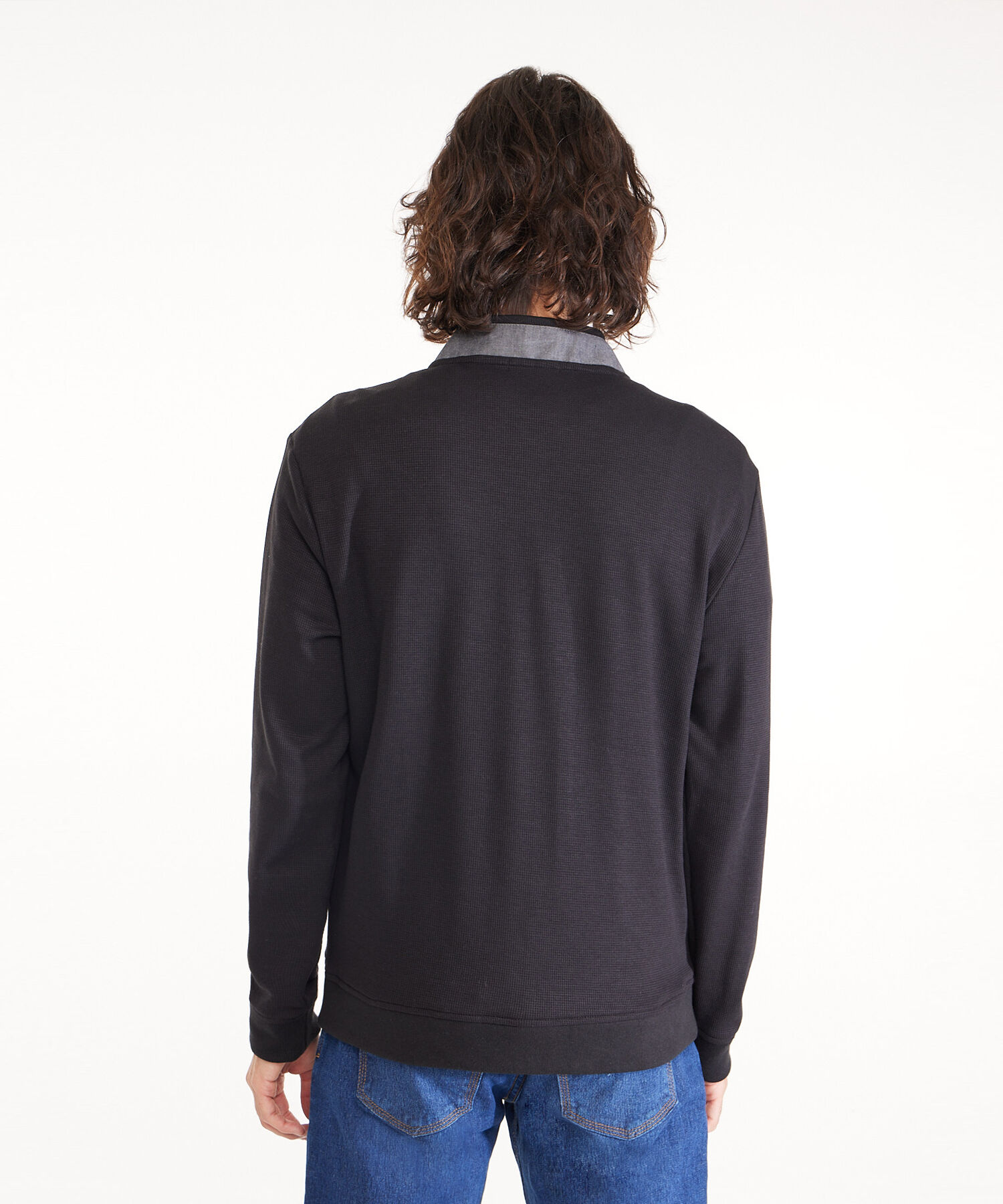 Buzo Abierto Tipo Bomber, Cuello Nerú, Bolsillos Ribete Laterales, Puños Tejidos Y Detalles En Hombros