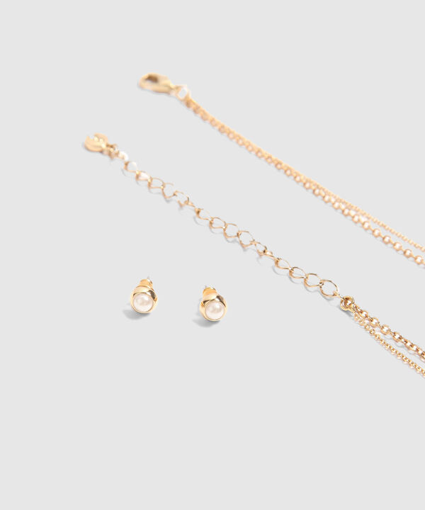 Set de Accesorios Dorado con Perlas image number null