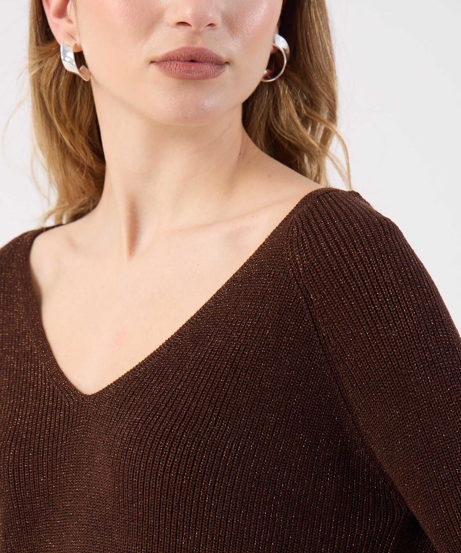 Saco Fino Tejido Cuello V Elegante Para Mujer