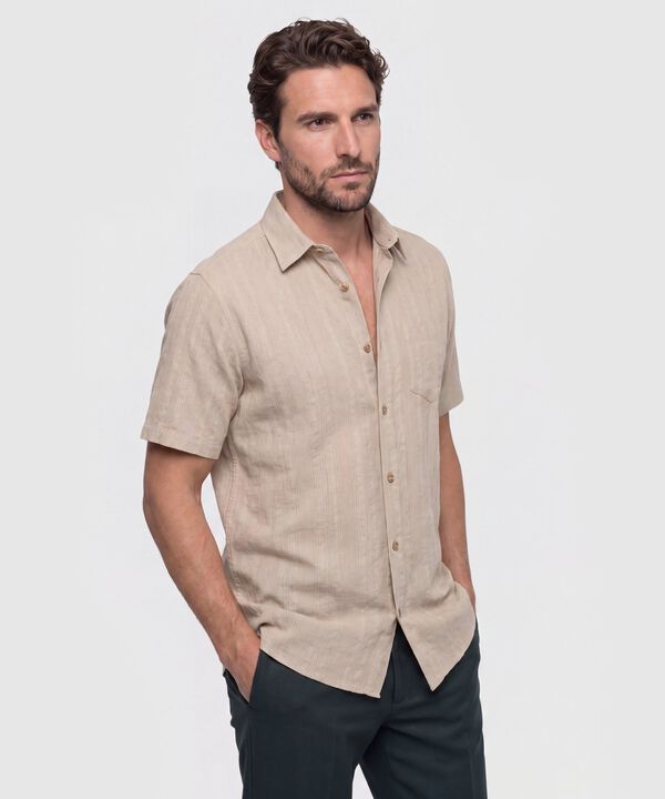 Camisa Manga Corta Texturizada para Hombre