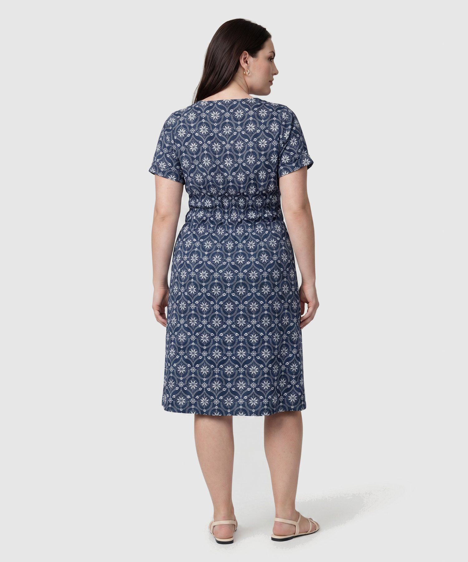 Vestido Estampado Con Mangas Abullonadas Para Mujer Curvy