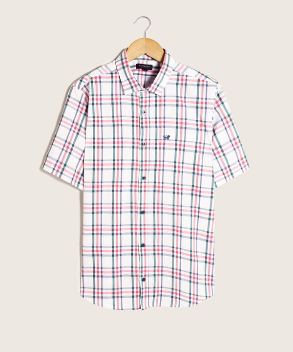 Camisa Preteñida Manga Corta Con Bolsillo Y Silueta Regular Fit, Traveling Wave Línea Moda