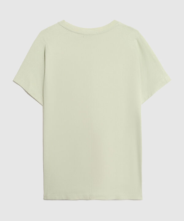 Camiseta Unicolor con Bordado Bot&aacute;nico para Mujer Curvy image number null